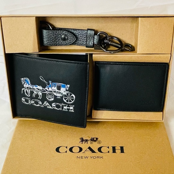 NWT Coach Men’s 3 in-1 Wallet boxed Gift set - Picture 2 of 8
